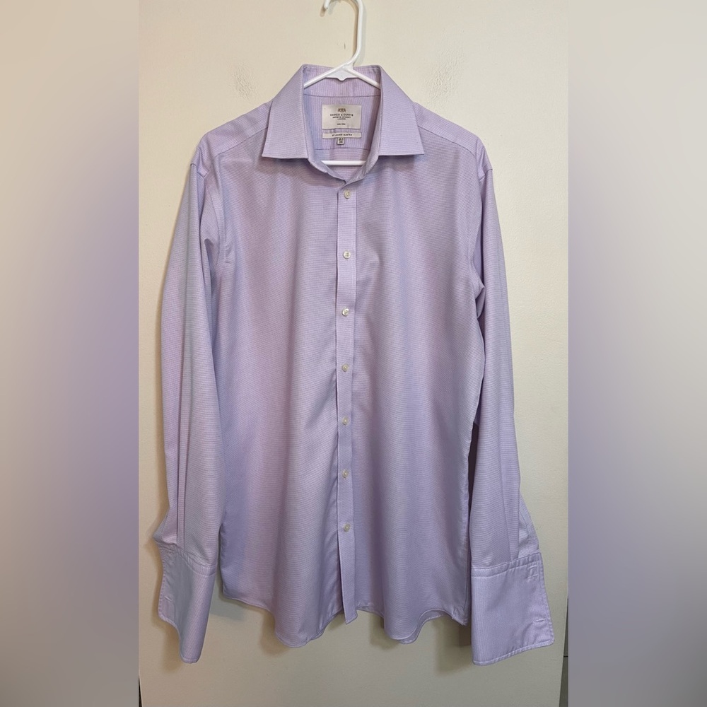 Hawes & Curtis ST James Slim Fit Button Down Shirt French Cuffs Sz 16.5/36